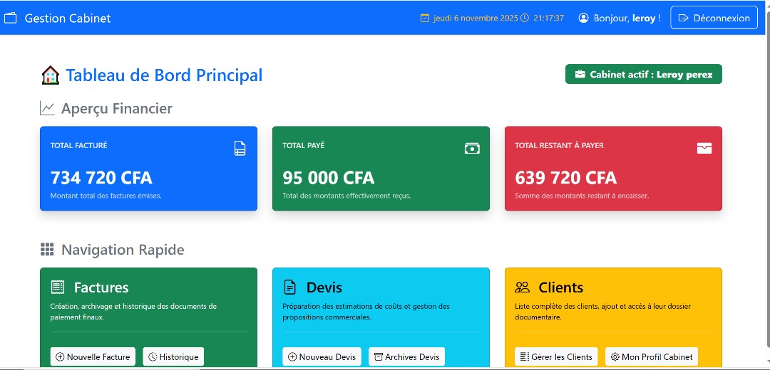 Système de Gestion de Cabinet