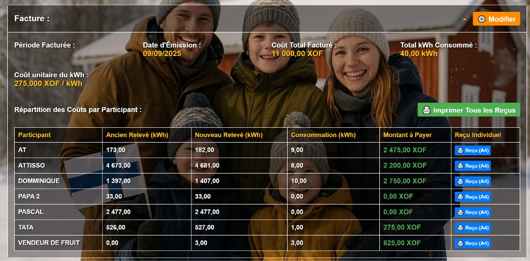 Système de Répartition des Factures Eau Électricité