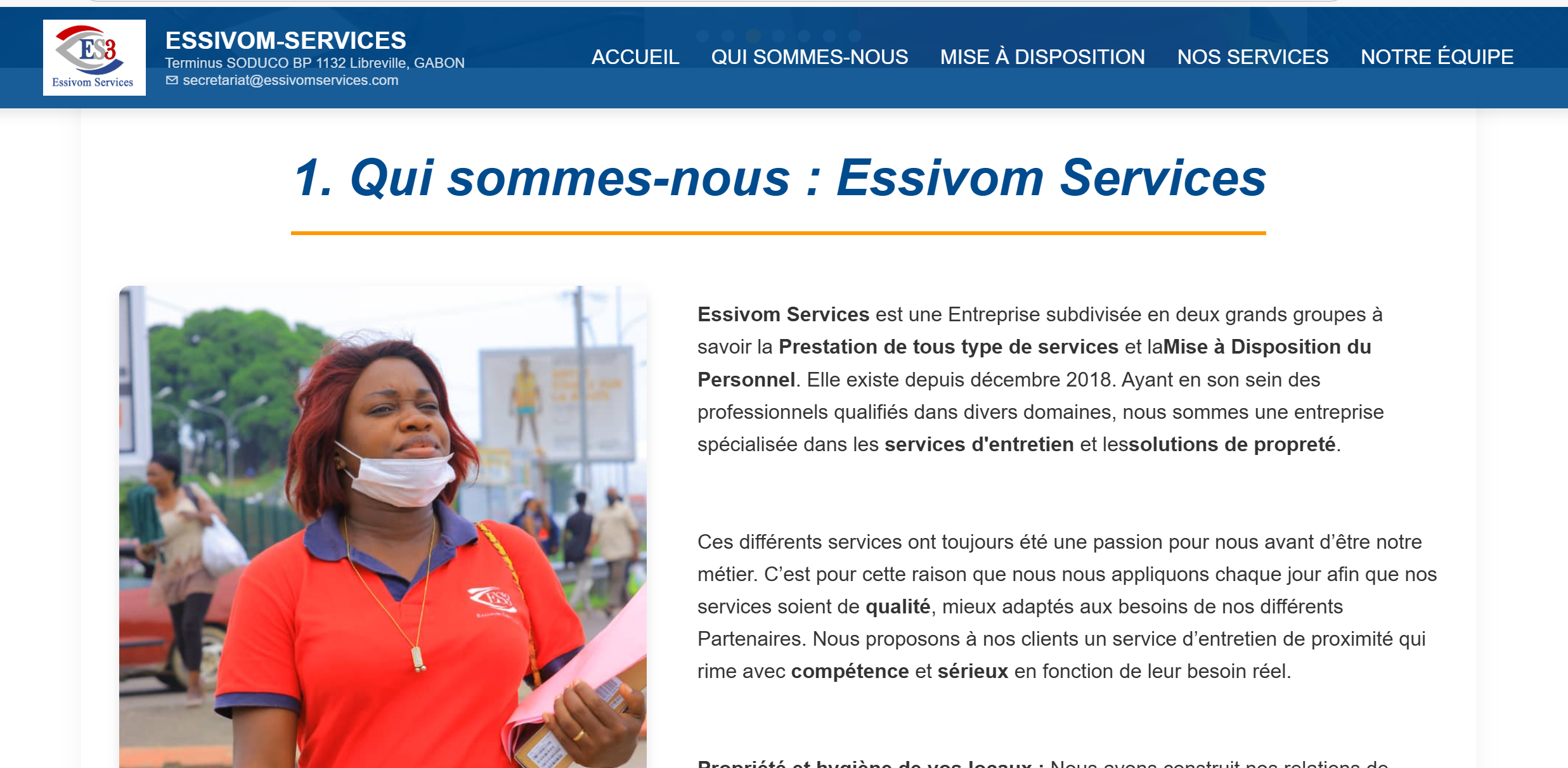 Site vitrine de prestations de services